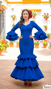 Traje de flamenca Dalia Azulina