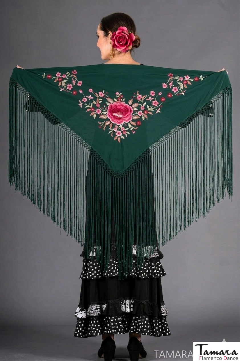 Tuscan Shawl - Pink/Burgundy Embroidery