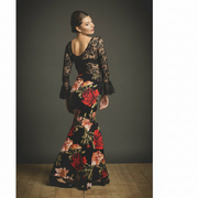 Falda flamenco Mirabel - Punto elástico Estampado claveles