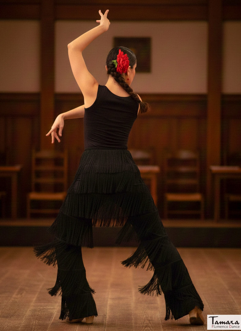 Pantalon flamenco con flecos - Punto elastico