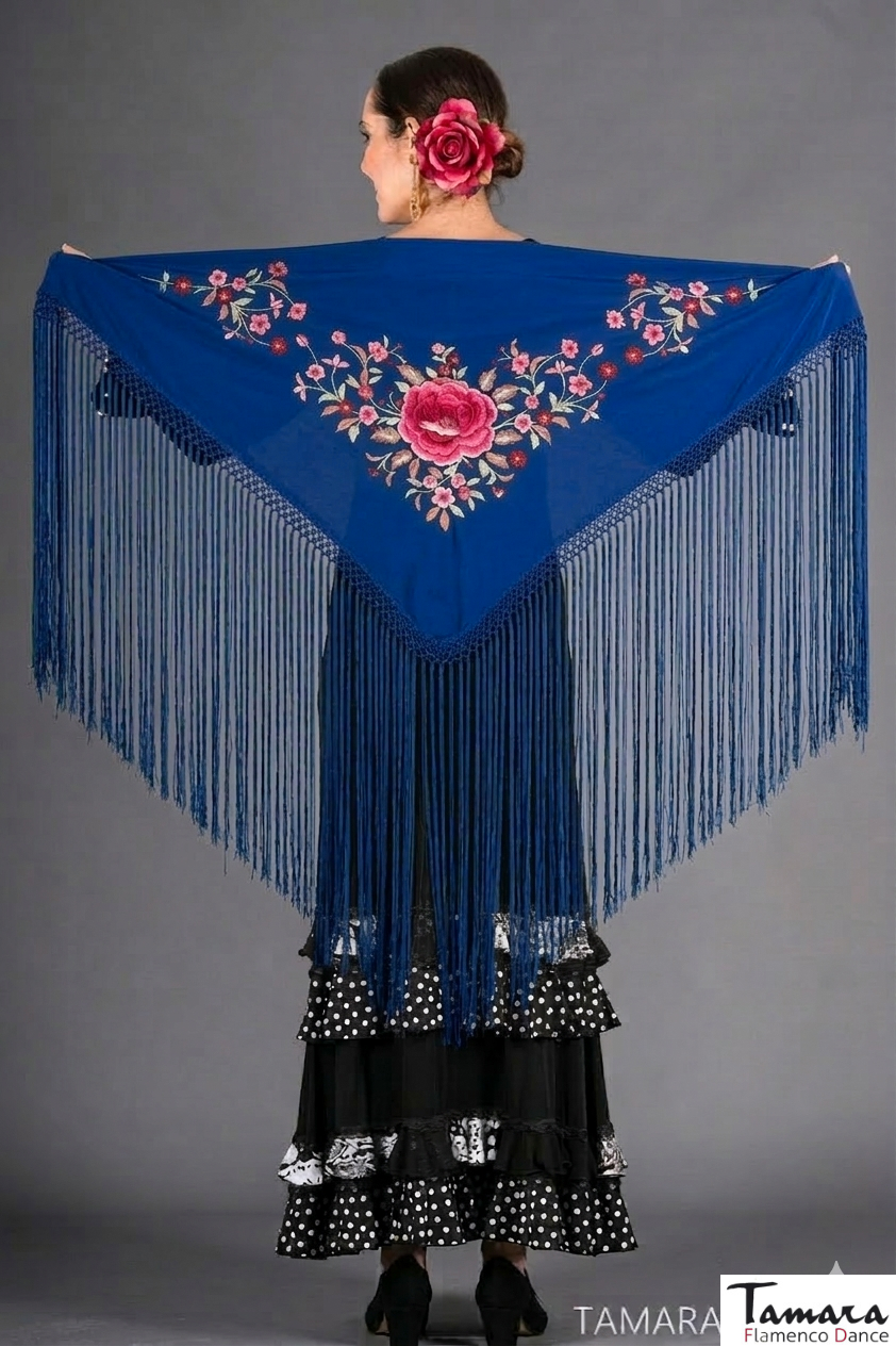 Tuscan Shawl - Pink/Burgundy Embroidery