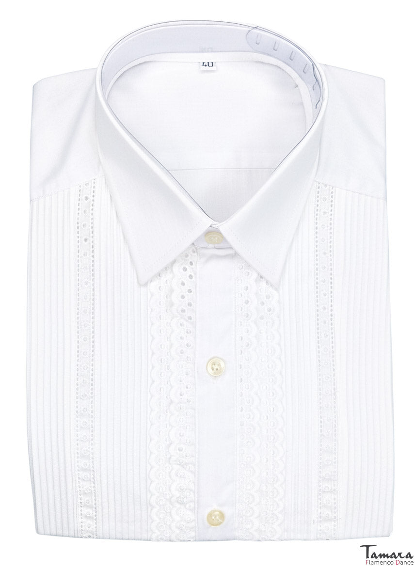 Camisa campera jareta con guipur