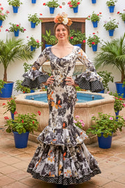 Traje de flamenca Quema Floral