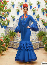 Traje de flamenca Clavellina Azulina