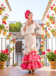 Traje de flamenca Cabales encaje Marfil
