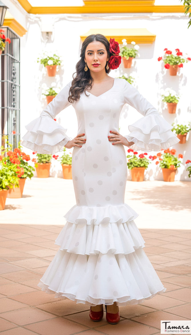 Traje de flamenca Dalia Marfil con Lunar