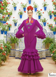 Traje de flamenca Clavellina Bougambilla/Cardenal claro