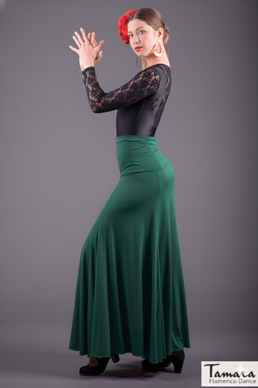 Falda flamenco Calandra - Punto elástico Verde Botella