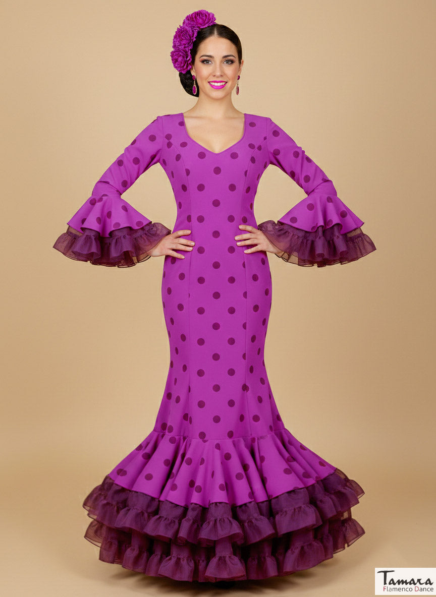 Traje de flamenca Hechizo Bougambilla con lunares