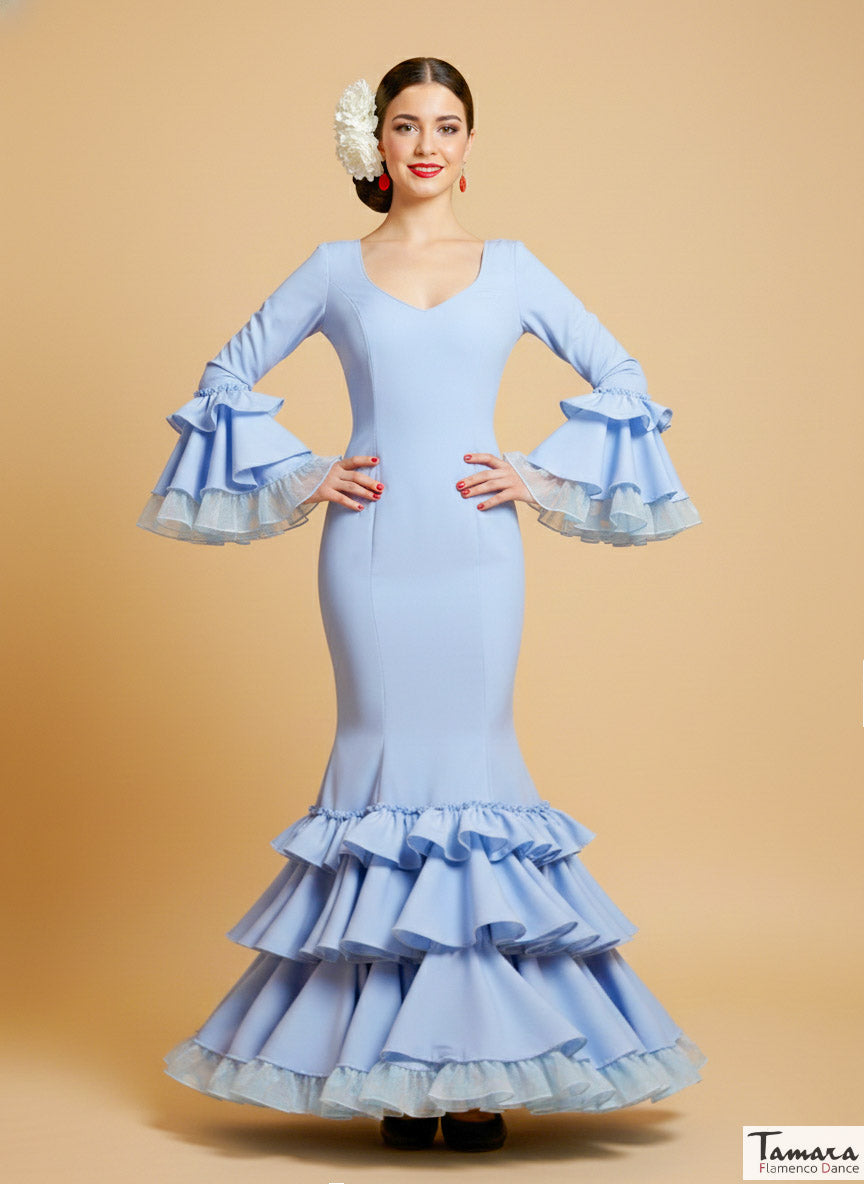 Traje de flamenca Julia celeste