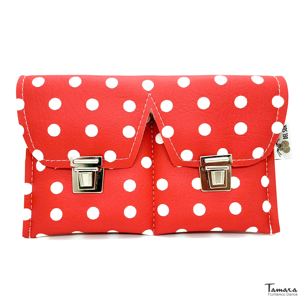 Funda castañuelas Elite Lunares Rojo