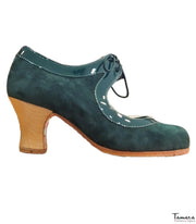 Zapato flamenco Tiento ante/charol carrete 6cm (Talla 35)