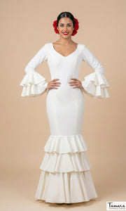 Traje de flamenca Saeta Marfil