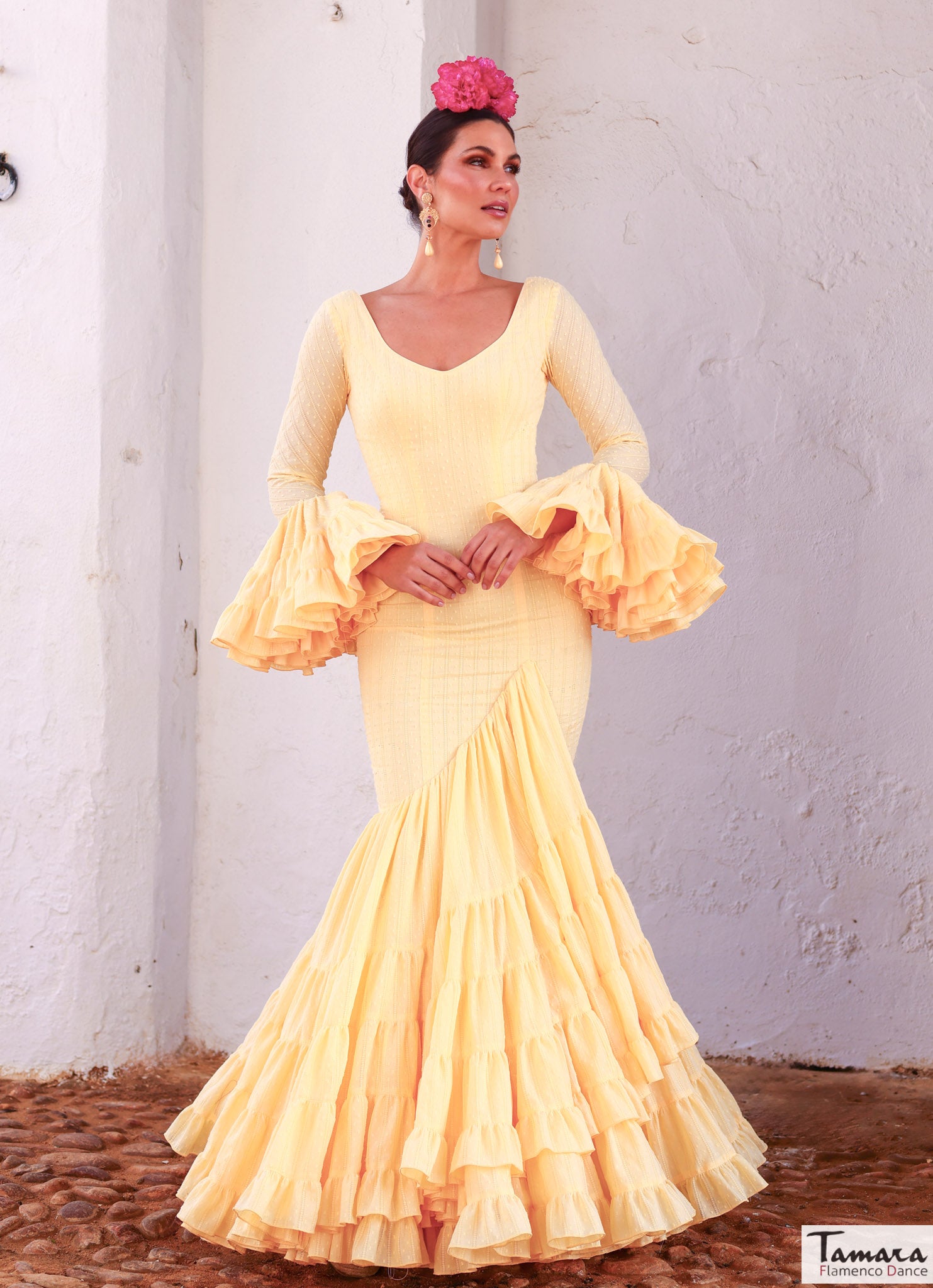 Traje de flamenca Triana amarillo