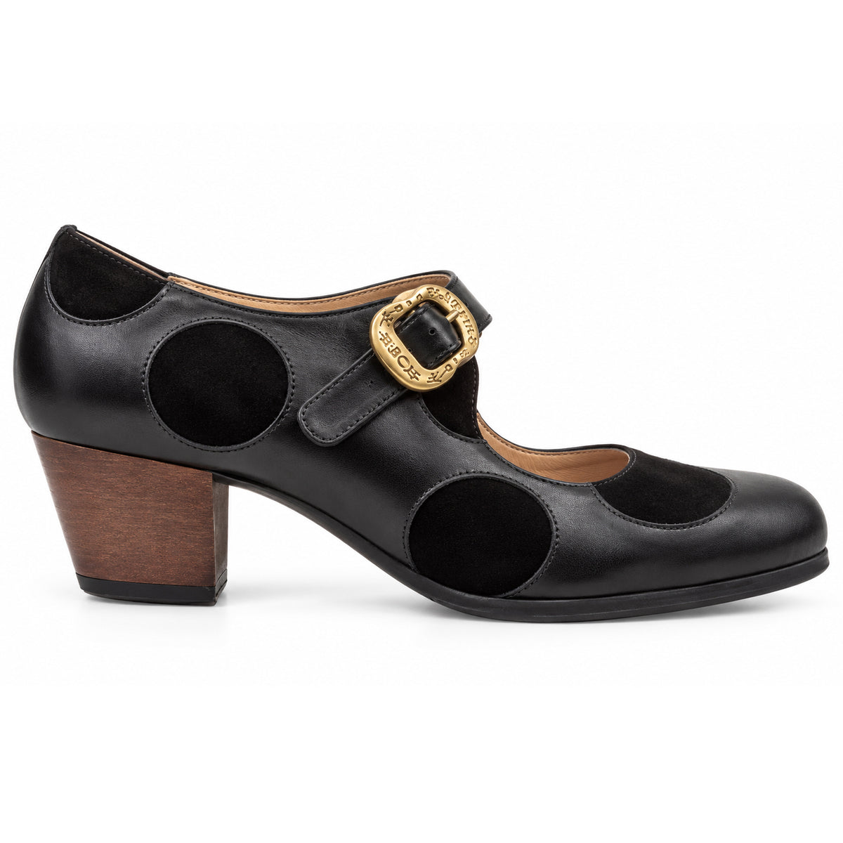 Zapatos flamencos Tablas Lunares piel/ante cubano 5 cm madera
