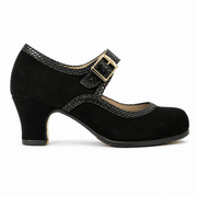 Triana flamenco shoes, suede/snake reel, 6 cm