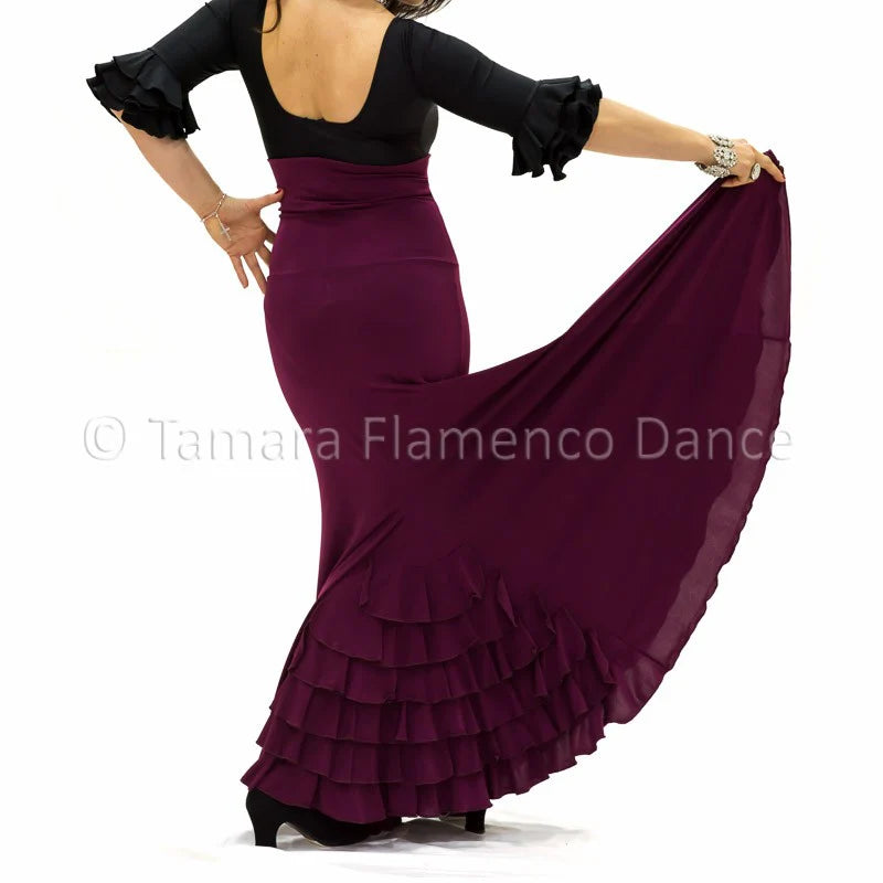 Falda flamenco Almería niña - Punto elástico Cardenal