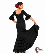 Falda flamenco Almería niña - Punto elástico Negro