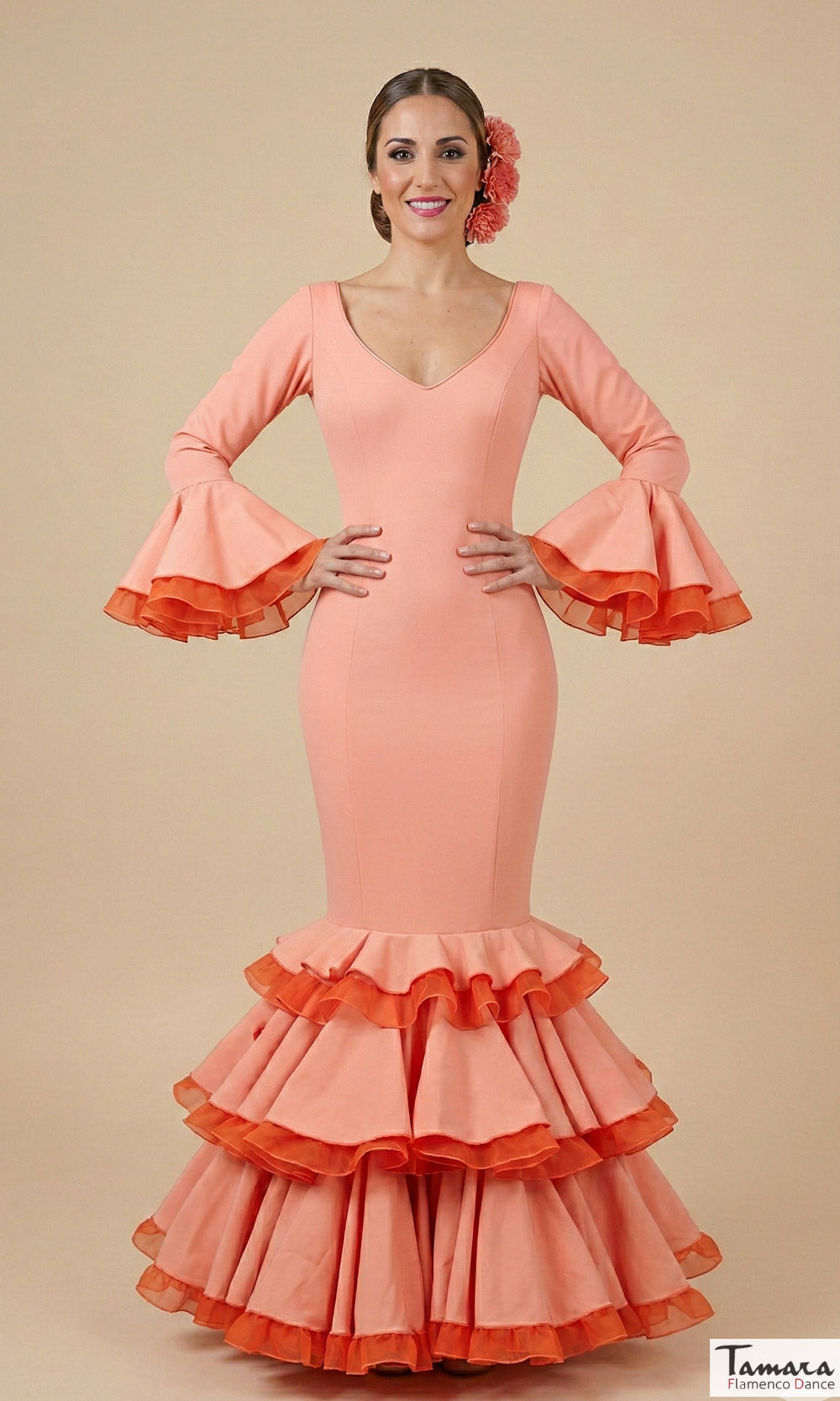 Traje de flamenca Larimar Salmon