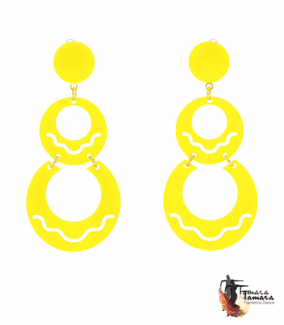 Pendientes Flamencos Diseño 01 - Acetato Amarillo