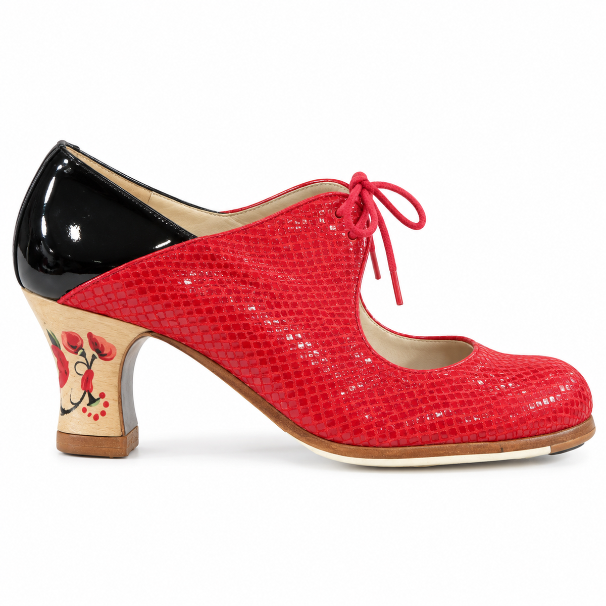 Zapatos de flamenco Arty negro-rojo Carrete 6cm Casilda Rojo y negro 39.5 negro-rojo