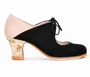 Zapatos de flamenco Arty Carrete 6cm Negro-Maquillaje Claveles