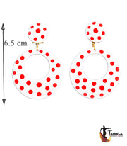 Pendientes flamencos - Lunares Rojos 6.5 cm