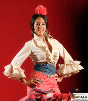 Camisa Blusa flamenca Tamara Beige