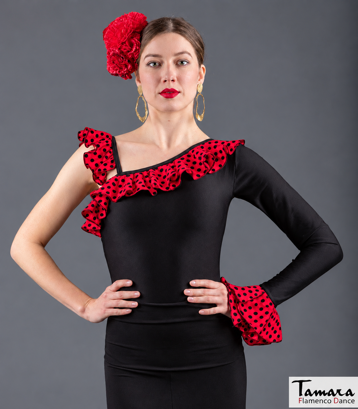 Body Triana - Lycra y koshivo Rojo con lunares negros