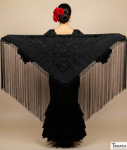 Mantoncillo Verona - Bordado Negro Negro