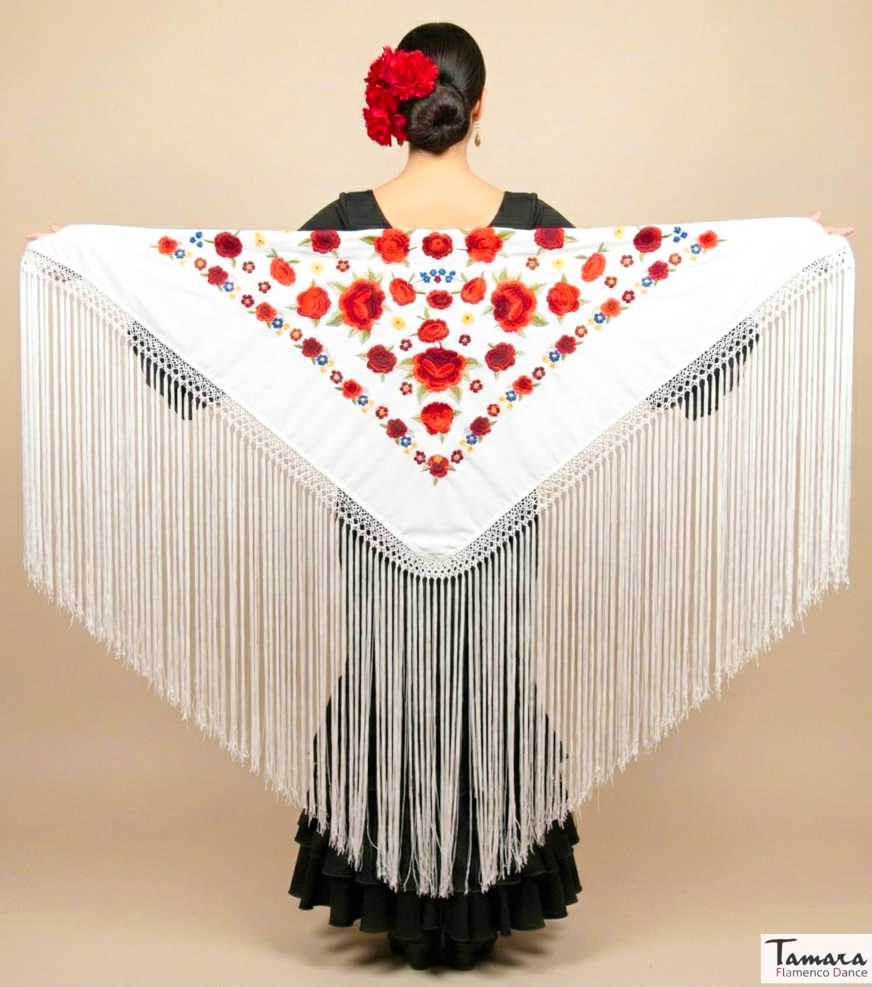 Mantoncillo Verona - Bordado Multicolor Blanco