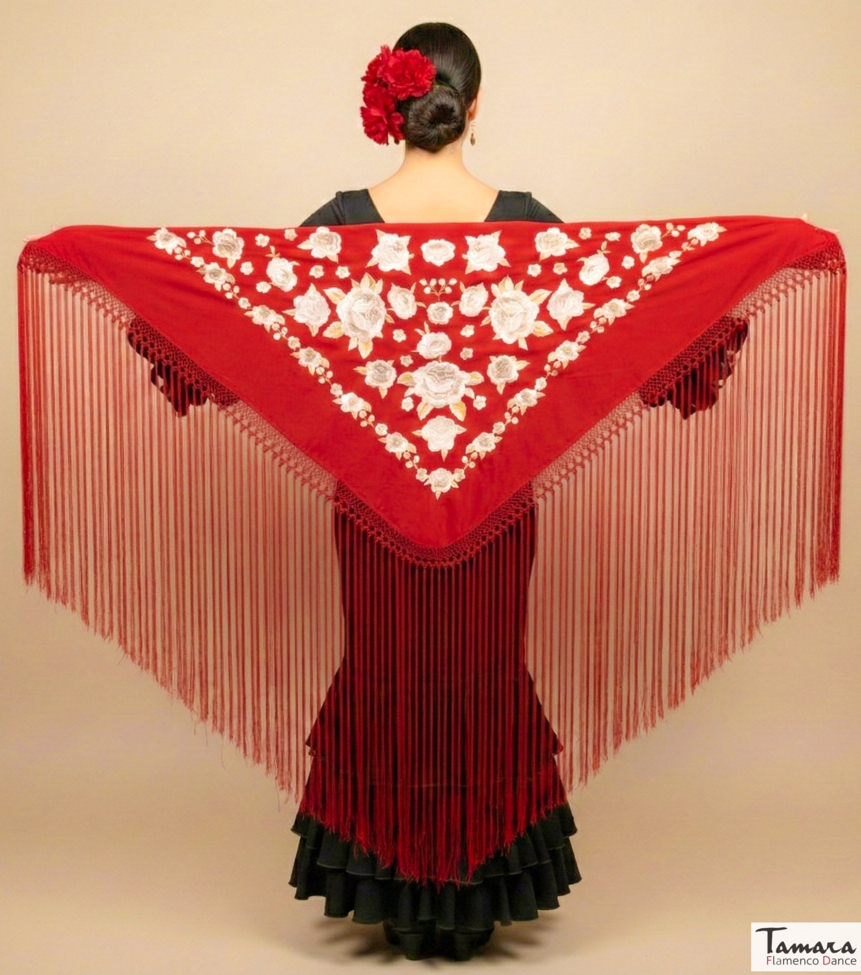 Mantoncillo Verona - Bordado tonos tierra y oro Rojo