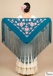 Mantoncillo Verona - Bordado tonos Rosas