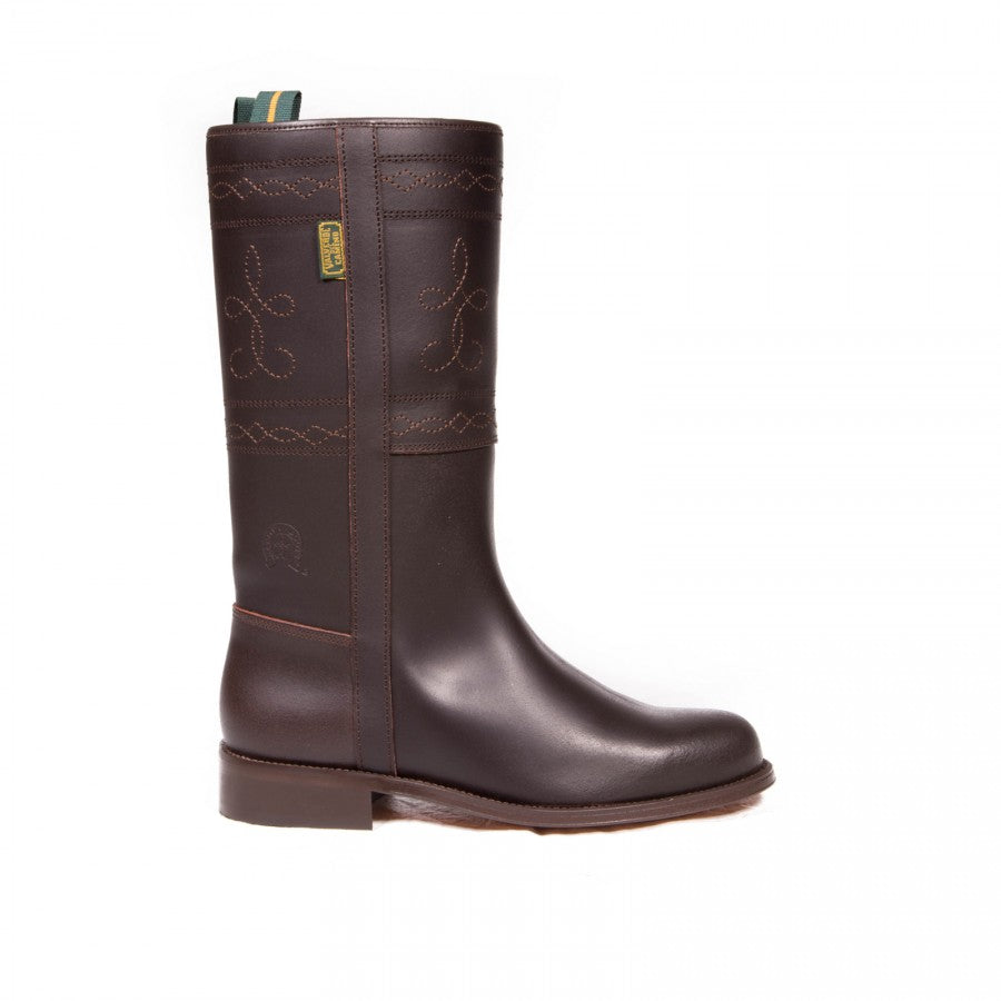 Bota Campera con repujado Marron
