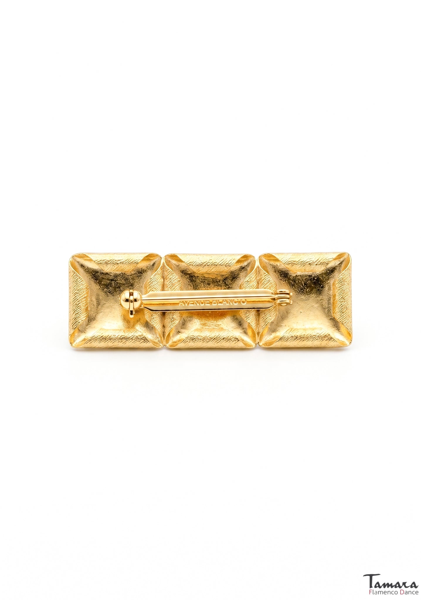 Broche dorado cuadrados artesano