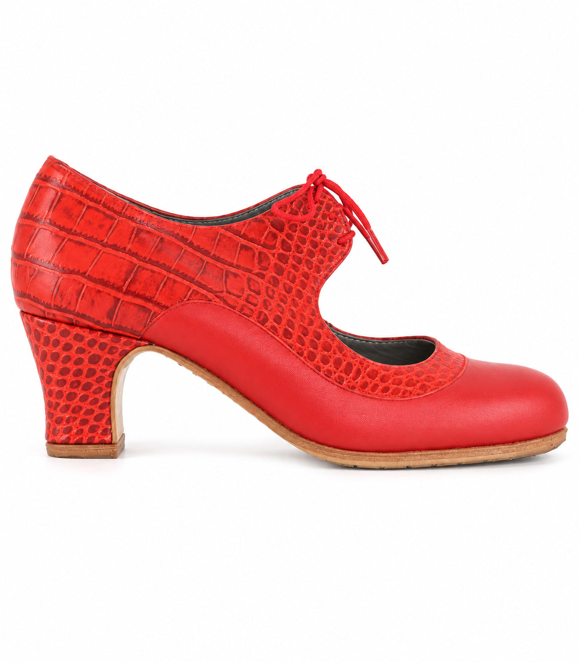 Zapato flamenco Cabales piel/cocodrilo clásico 6 cm Rojo