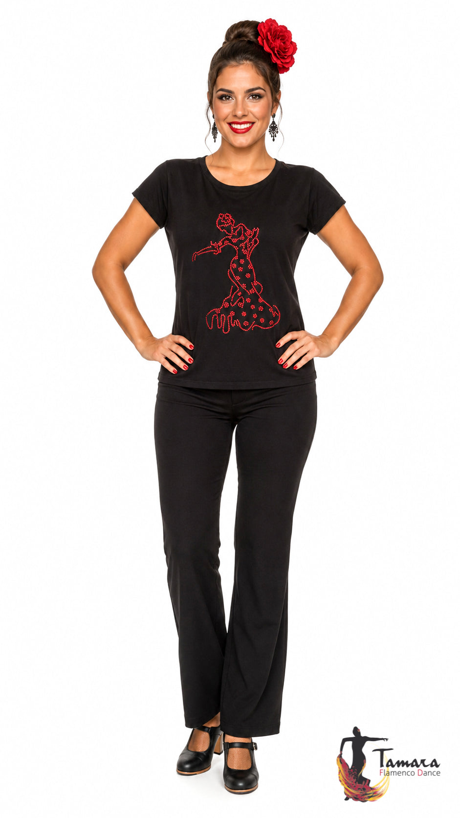 Camiseta flamenca Pedrería/Diamante - Punto Elástico