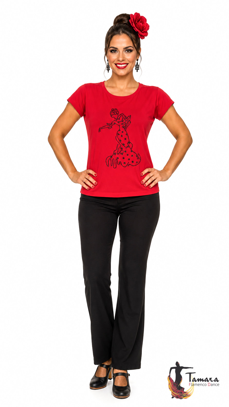 Camiseta flamenca Pedrería/Diamante - Punto Elástico