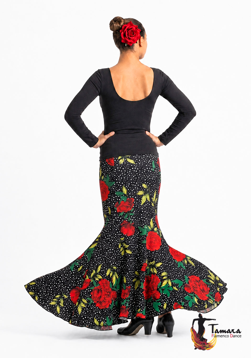 Falda flamenco Cante - Punto Elastico Rosa Lunar pequeño