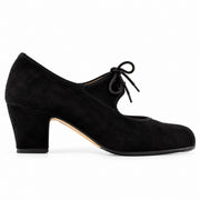 Zapato flamenco Semiprofesional Superior TAMARA - Ante Cordones Tacon Cubano