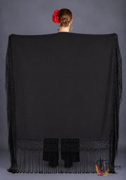 Mantón de baile cuadrado Negro