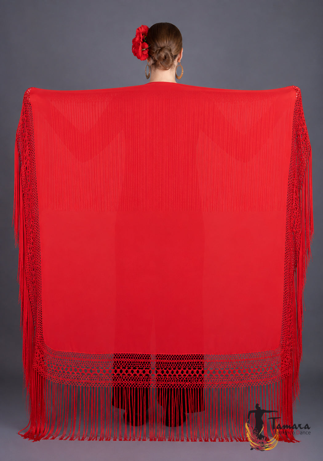 Mantón de baile cuadrado Rojo