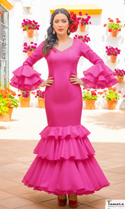 Traje de flamenca Dalia Fuxia