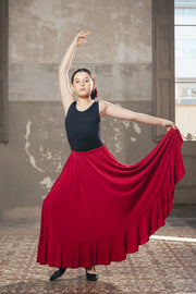Falda flamenco Manilva Niña - Punto elástico Rojo
