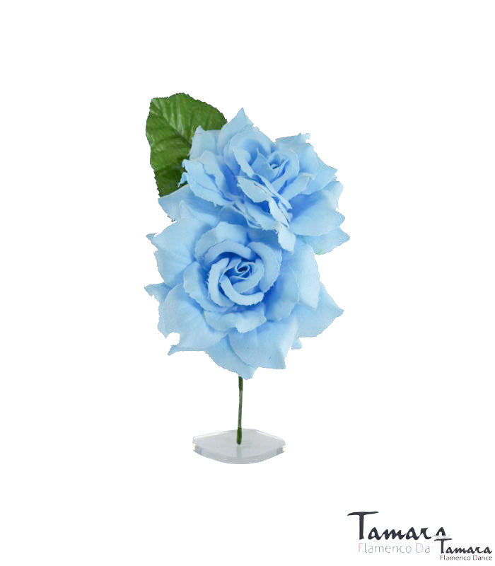 Flores de flamenca Isabel - 8 cm Celeste