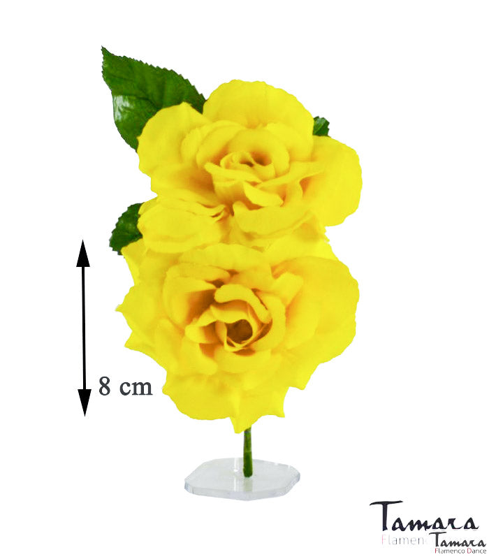 Flores de flamenca Isabel - 8 cm Amarillo