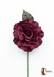 Flor Flamenca Plana - 11 cm Burdeos