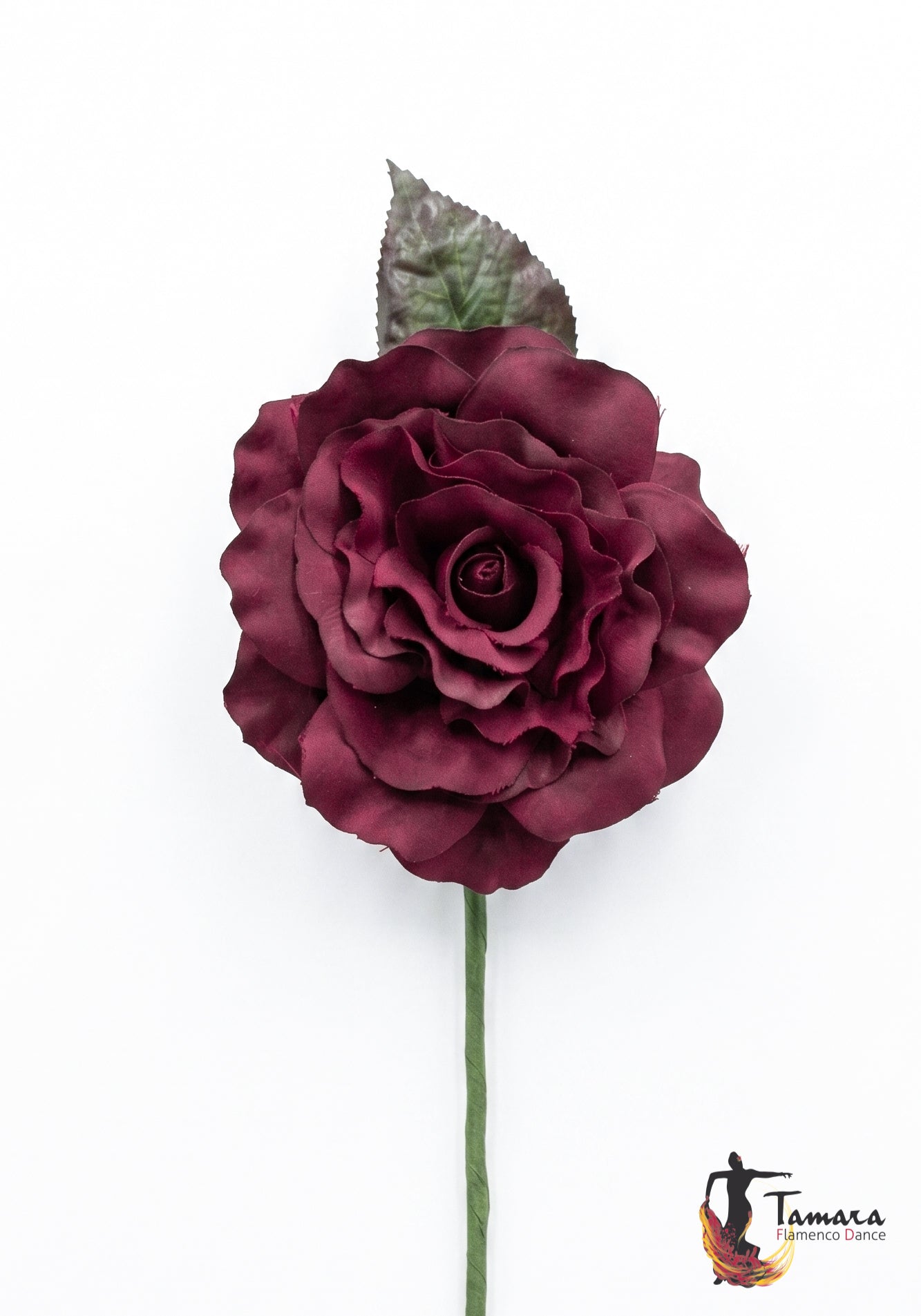 Flor Flamenca Plana - 11 cm Burdeos