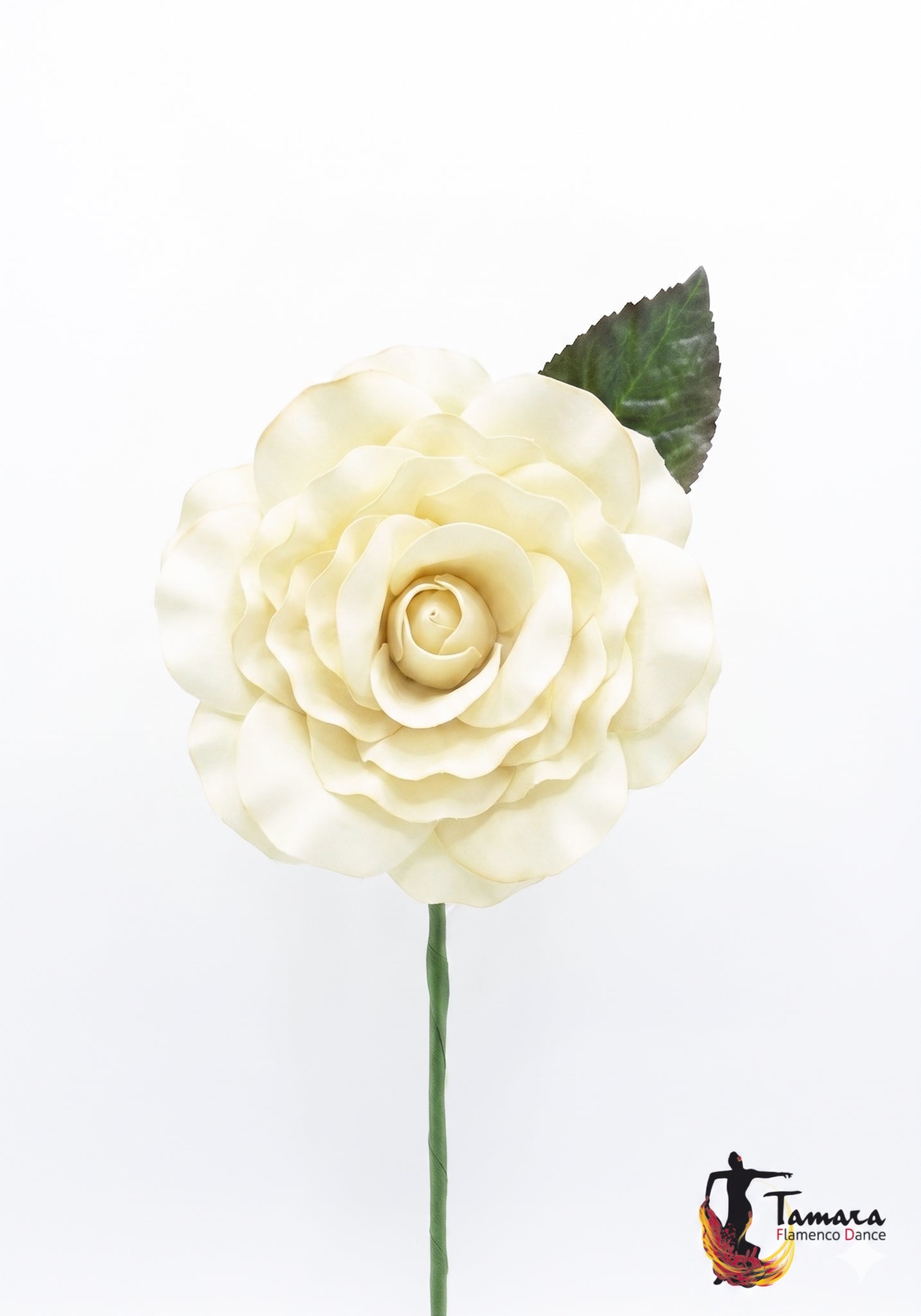 Flor Flamenca Plana - 11 cm Marfil