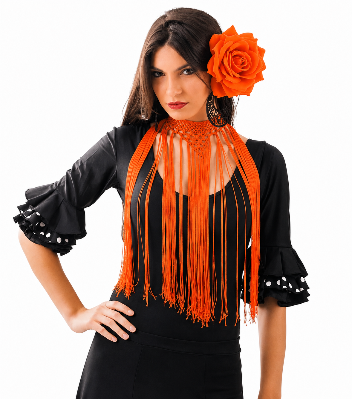 Gargantilla de flecos TAMARA Naranja